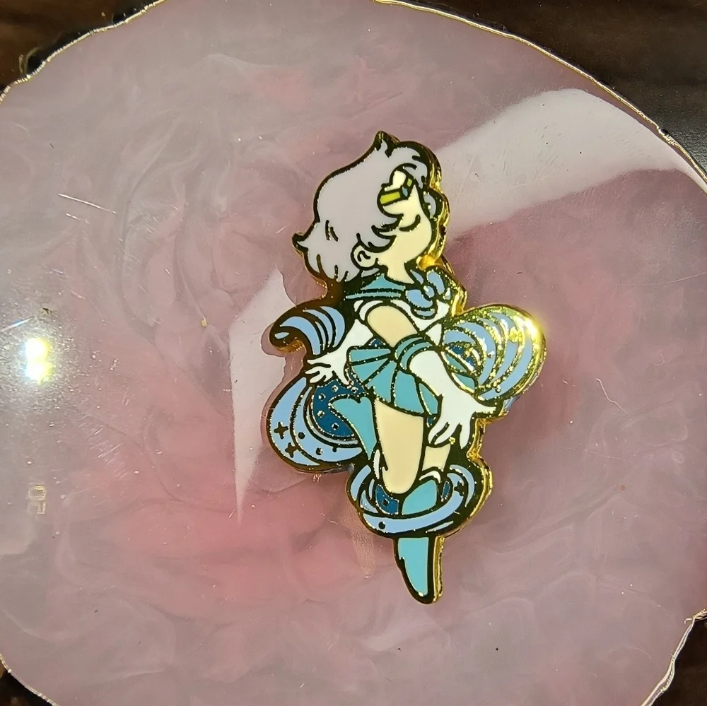 Women’s Jewelry Pretty Sailor Moon Enamel Pin - Blue and Gold Anime Manga series